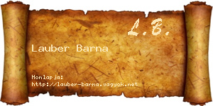 Lauber Barna névjegykártya